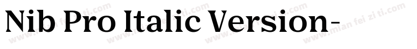Nib Pro Italic Version字体转换